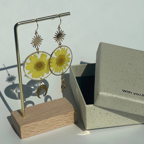 真花耳环小雏菊